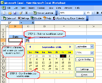 Image 0 for Pop-up Excel Calendar