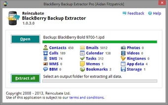 Image 0 for BlackBerry Backup Extract…