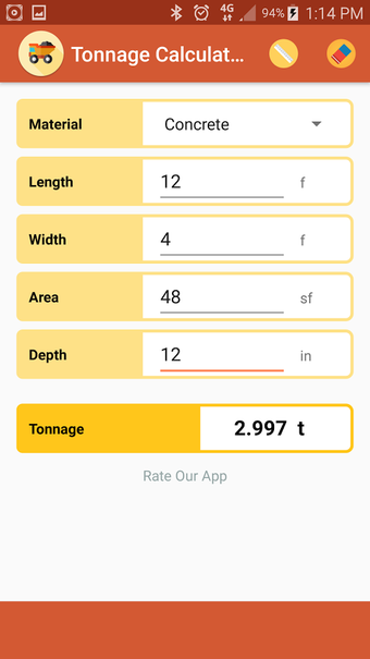 Imagen 1 para Tonnage Calculator