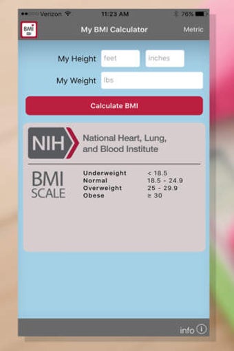 Image 0 for NIH BMI Calculator