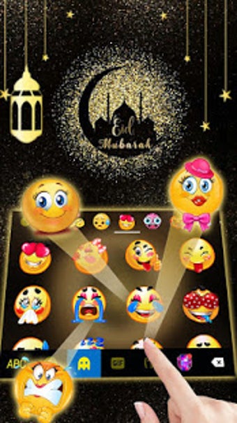 Imagen 2 para Gold Glitter Allah Keyboa…