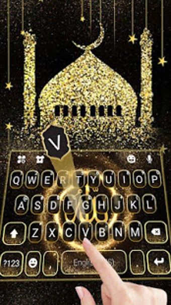 Imagen 1 para Gold Glitter Allah Keyboa…