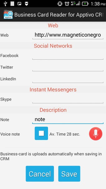Imagen 0 para Business Card Reader Appt…