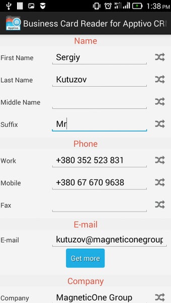 Imagen 5 para Business Card Reader Appt…