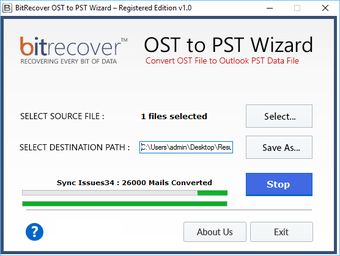 Image 1 for BitRecover OST to PST Wiz…