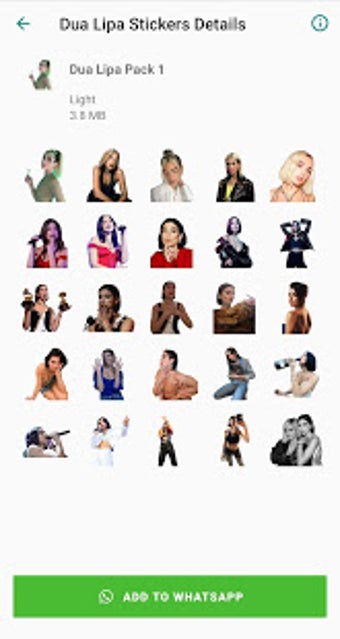 Image 1 for Dua Lipa Stickers App