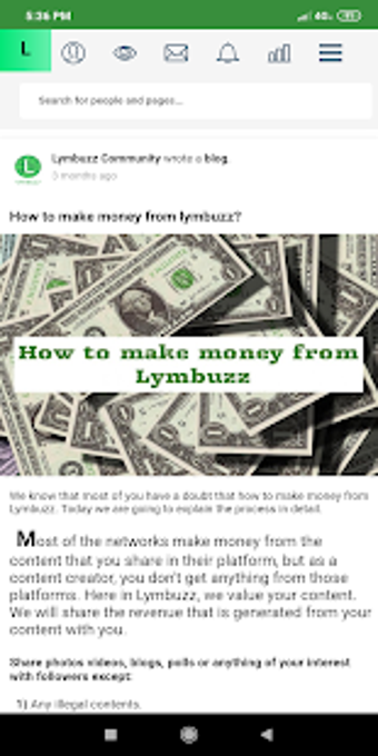 Imagen 0 para Lymbuzz: Post and earn mo…