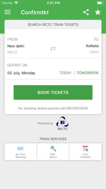 Image 0 for Indian Rail IRCTC PNR Sta…
