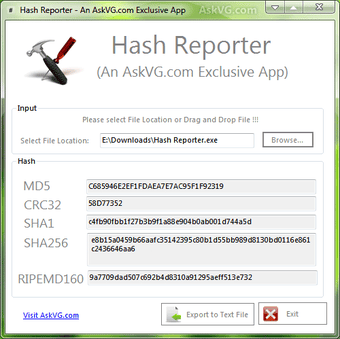 Imagen 0 para Hash Reporter