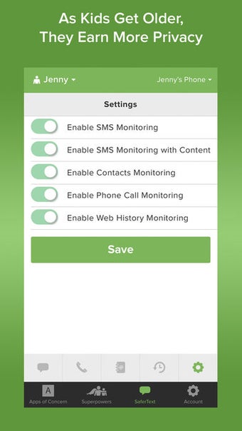 Image 0 for SaferKid Text Monitoring:…
