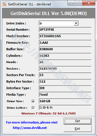 Imagen 0 para GetDiskSerial DLL