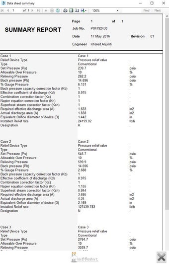 Image 0 for Relief Valve Sizing Calcu…