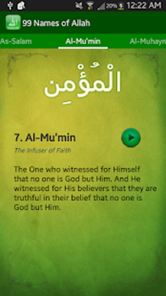 Image 0 for 99 Names of Allah With Au…