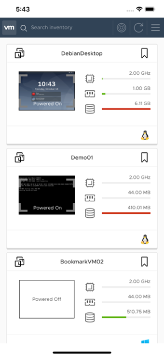 Image 1 for vSphere Mobile Client