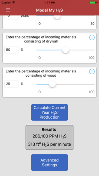 Image 0 for EPA H2S Calculator