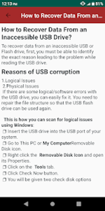 Imagen 0 para Repair Corrupted USB Driv…