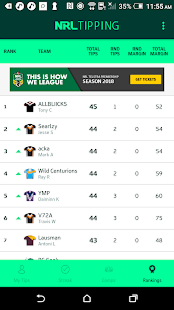 Imagen 1 para NRL Tipping