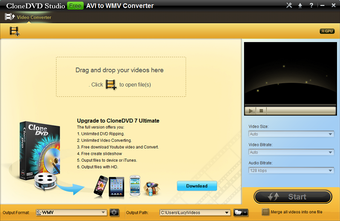Image 0 for CloneDVD Free AVI to WMV …
