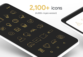 Imagen 2 para Lines Gold - Icon Pack (F…