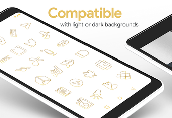 Imagen 0 para Lines Gold - Icon Pack (F…