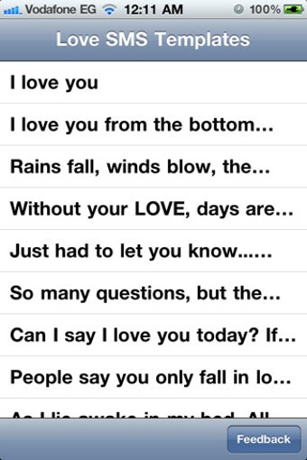 Image 0 for SMS Templates - Love