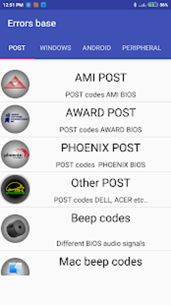 Image 1 for Error codes