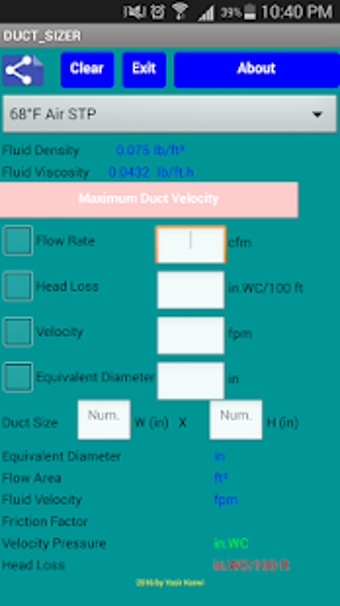 Image 1 for A Smart Duct Sizer 2016(C…