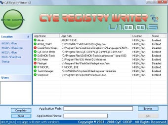 Image 0 for CyE Registry Writer