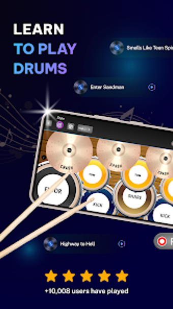 Imagen 0 para Real Drum Kit  Learn  Pla…