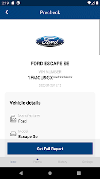 Image 1 for Ford History Check: VIN D…