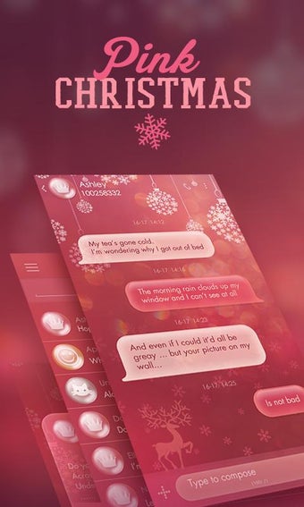 Image 1 for GO SMS PINK CHRISTMAS THE…