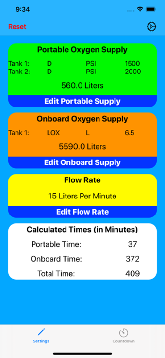 Image 1 for Oxygen Calculation Tool