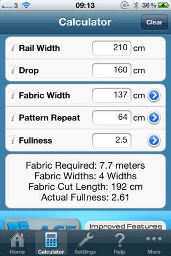 Image 0 for ACE Fabric Calculator