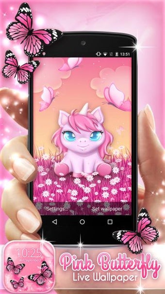 Imagen 1 para Pink Butterfly Live Wallp…