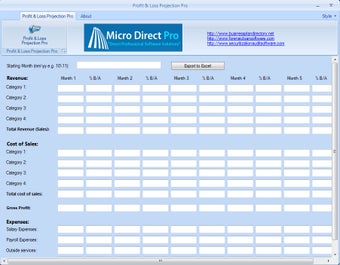 Image 0 for Profit & Loss Projection …