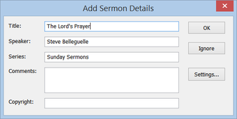 Imagen 0 para Behest Sermon Recorder