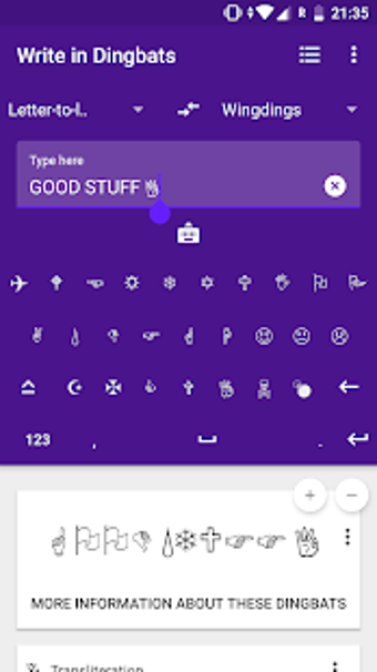 Image 0 for Write in Dingbats: Wingdi…