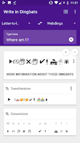 Image 1 for Write in Dingbats: Wingdi…