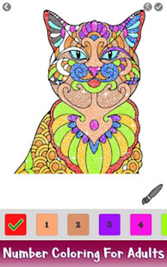 Imagen 2 para Cats Glitter Color by Num…