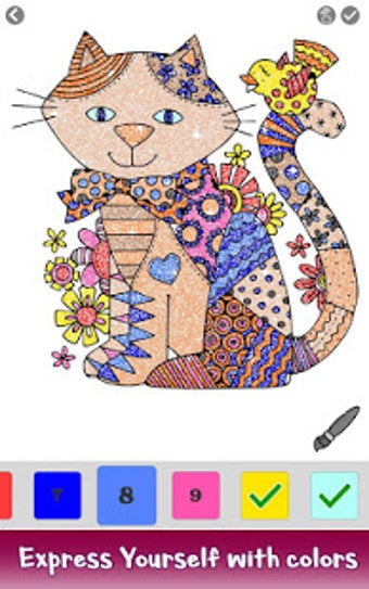 Imagen 3 para Cats Glitter Color by Num…