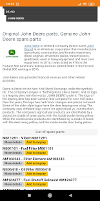 Imagen 2 para John Deere parts
