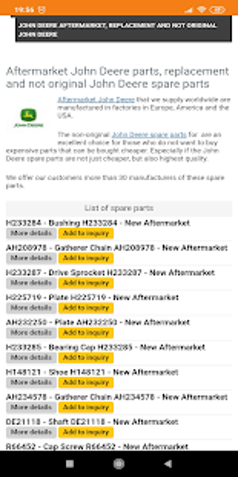 Imagen 1 para John Deere parts