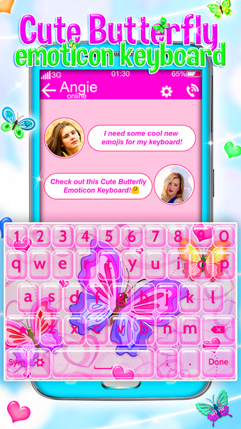 Image 2 for Cute Butterfly Emoji Keyb…