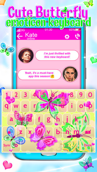 Image 0 for Cute Butterfly Emoji Keyb…