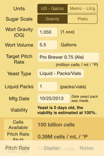 Image 0 for Yeast Pitch Rate and Star…