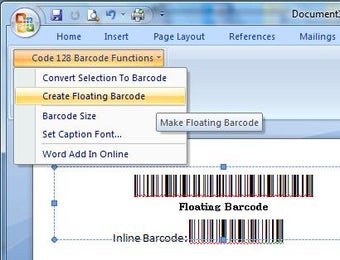 Image 0 for Code 128 Word Barcode Add…