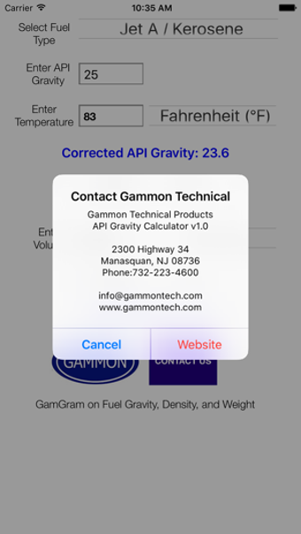 Image 1 for Gammon API Gravity Calcul…