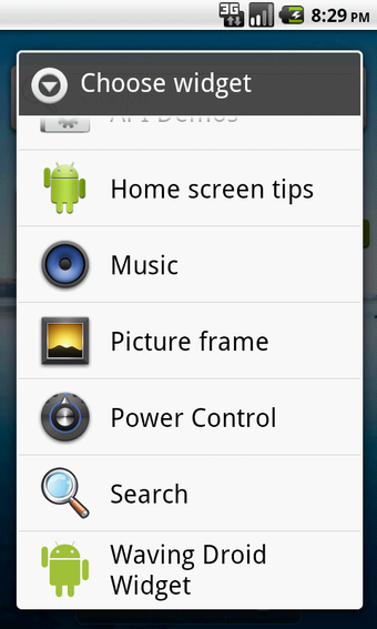 Imagen 0 para Waving Droid Widget