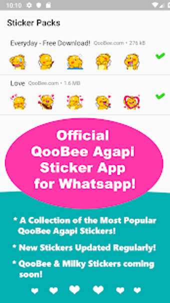 Image 0 for QooBee Agapi WAStickerApp