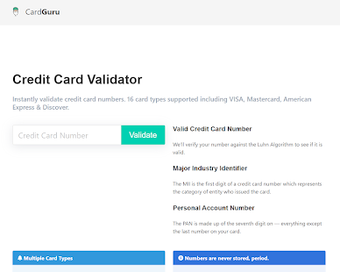 Image 0 for Credit Card Validator - C…